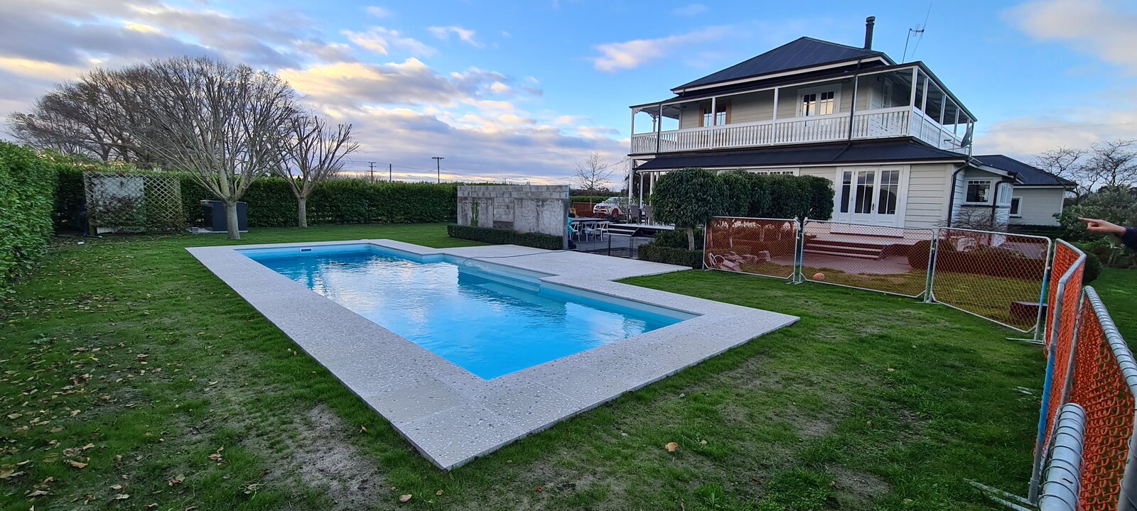 Swimming pool construction, Haumoana villa